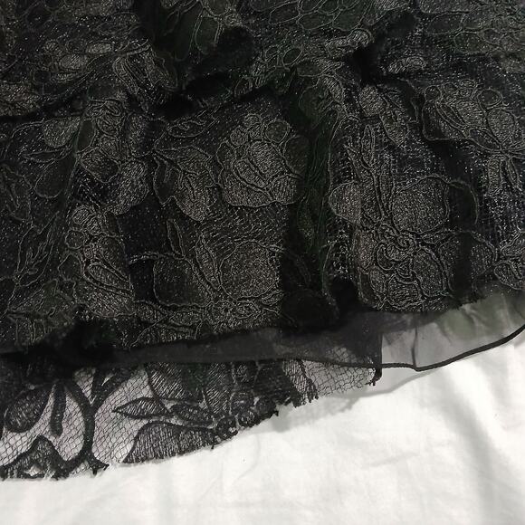 Sachin & Babi Black tiered lace mini skirt Designer XL measurements side-zip - Picture 3 of 13